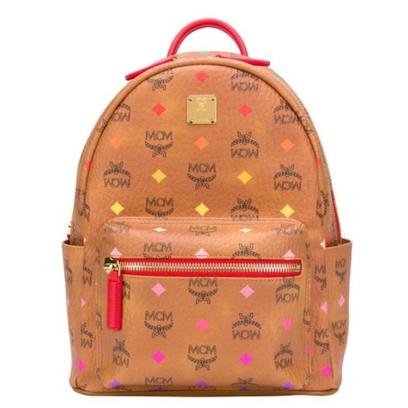 ❌SOLD❌MCM Logo Cognac Skyoptic Diamond Backpack - Picture 3 of 11
